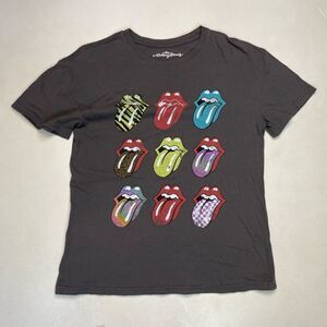 The Rolling Stones Graphic T-shirt Women Medium Gray Short Sleeve Music